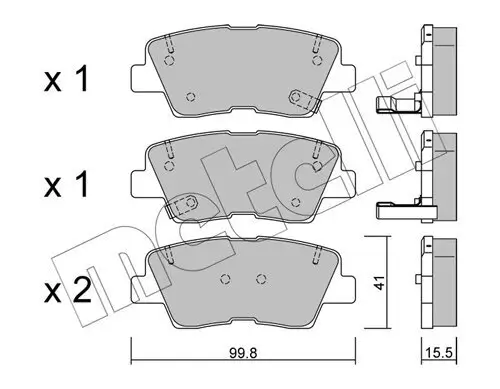 Bremsbelagsatz, Scheibenbremse Hinterachse METELLI 22-0886-0