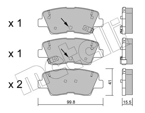Bremsbelagsatz, Scheibenbremse METELLI 22-0886-1 Bild Bremsbelagsatz, Scheibenbremse METELLI 22-0886-1