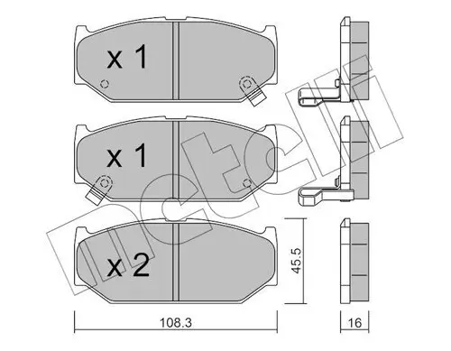 Bremsbelagsatz, Scheibenbremse Vorderachse METELLI 22-0897-0