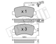 Bremsbelagsatz, Scheibenbremse Hinterachse METELLI 22-0899-0