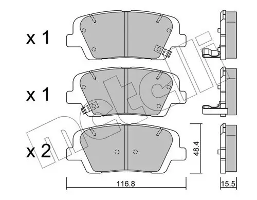 Bremsbelagsatz, Scheibenbremse Hinterachse METELLI 22-0901-0