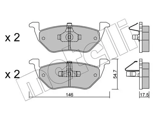 Bremsbelagsatz, Scheibenbremse Hinterachse METELLI 22-0907-0