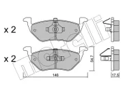 Bremsbelagsatz, Scheibenbremse Hinterachse METELLI 22-0907-0