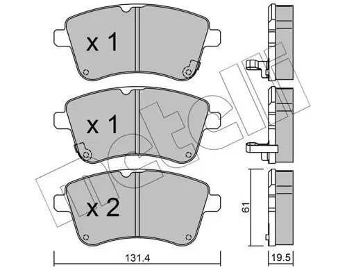 Bremsbelagsatz, Scheibenbremse Vorderachse METELLI 22-0913-0