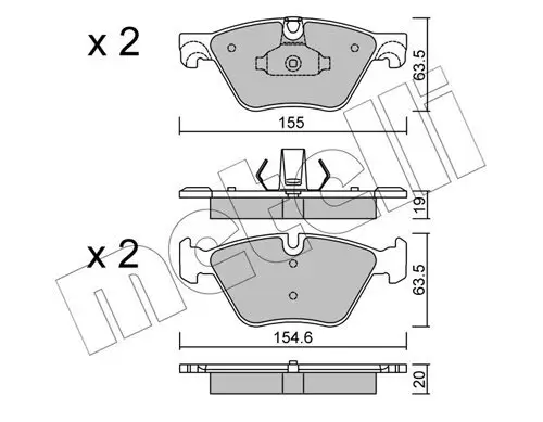Bremsbelagsatz, Scheibenbremse Vorderachse METELLI 22-0917-0