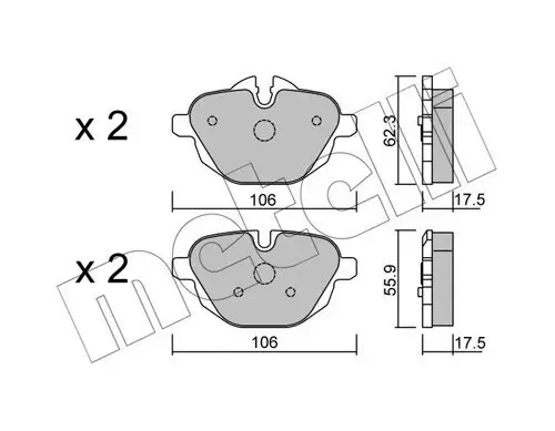 Bremsbelagsatz, Scheibenbremse Hinterachse METELLI 22-0920-0