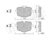 Bremsbelagsatz, Scheibenbremse Hinterachse METELLI 22-0921-1