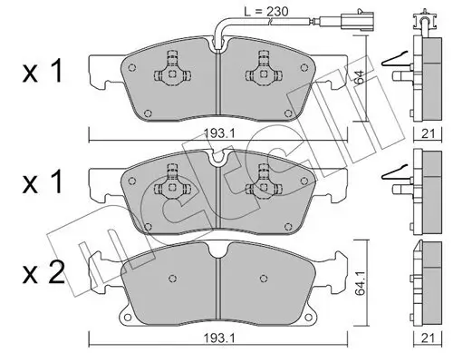 Bremsbelagsatz, Scheibenbremse METELLI 22-0927-5