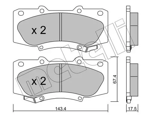 Bremsbelagsatz, Scheibenbremse Vorderachse METELLI 22-0937-0