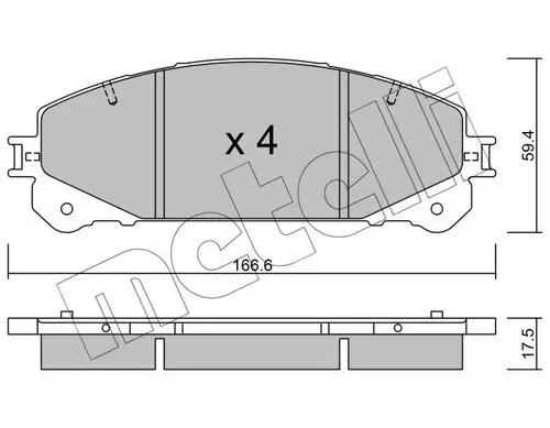 Bremsbelagsatz, Scheibenbremse Vorderachse METELLI 22-0938-0