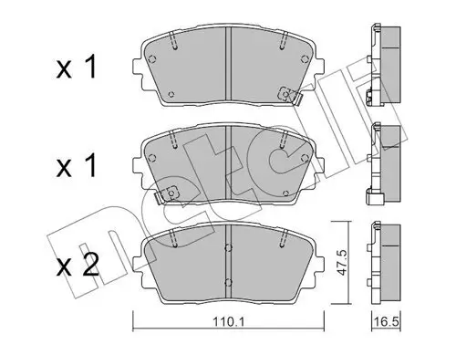 Bremsbelagsatz, Scheibenbremse Vorderachse METELLI 22-0941-0 Bild Bremsbelagsatz, Scheibenbremse Vorderachse METELLI 22-0941-0