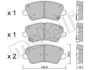 Bremsbelagsatz, Scheibenbremse METELLI 22-0944-0