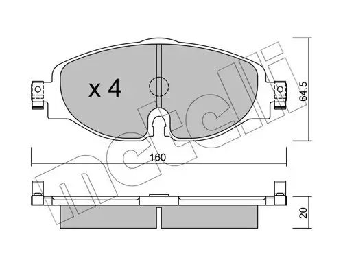 Bremsbelagsatz, Scheibenbremse METELLI 22-0950-0