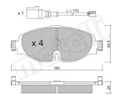 Bremsbelagsatz, Scheibenbremse Vorderachse METELLI 22-0950-0K