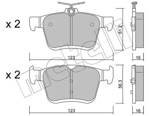 Bremsbelagsatz, Scheibenbremse METELLI 22-0951-0