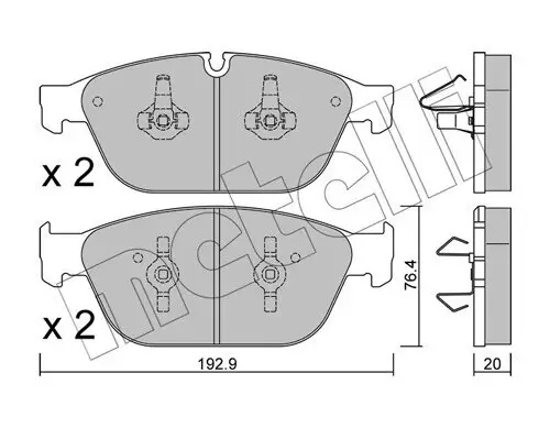 Bremsbelagsatz, Scheibenbremse Vorderachse METELLI 22-0954-0