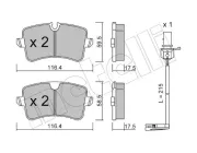 Bremsbelagsatz, Scheibenbremse Hinterachse METELLI 22-0955-0K