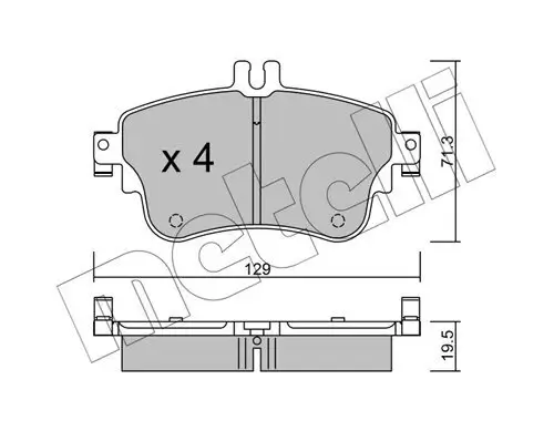 Bremsbelagsatz, Scheibenbremse Vorderachse METELLI 22-0964-0