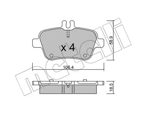 Bremsbelagsatz, Scheibenbremse METELLI 22-0966-0