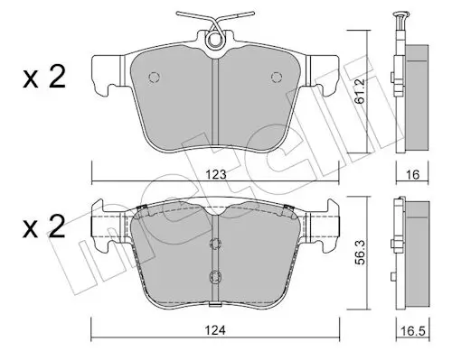 Bremsbelagsatz, Scheibenbremse Hinterachse METELLI 22-0981-2 Bild Bremsbelagsatz, Scheibenbremse Hinterachse METELLI 22-0981-2
