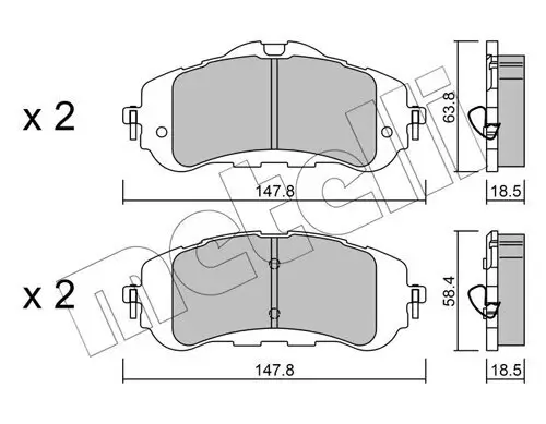Bremsbelagsatz, Scheibenbremse Vorderachse METELLI 22-0983-0