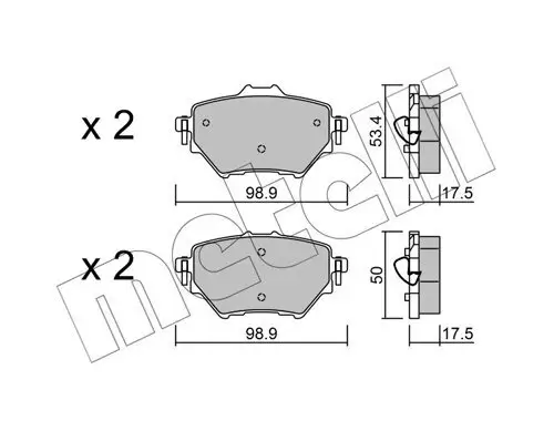 Bremsbelagsatz, Scheibenbremse Hinterachse METELLI 22-0987-0