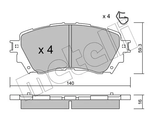 Bremsbelagsatz, Scheibenbremse Vorderachse METELLI 22-0994-0