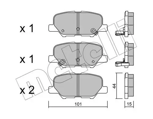 Bremsbelagsatz, Scheibenbremse Hinterachse METELLI 22-0995-0