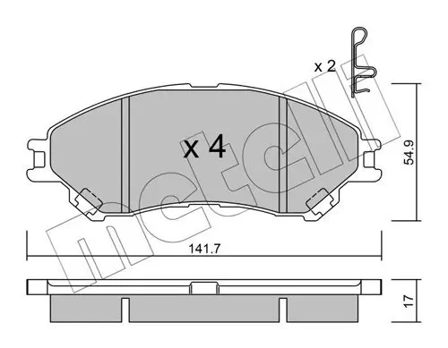 Bremsbelagsatz, Scheibenbremse Vorderachse METELLI 22-0996-0