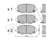 Bremsbelagsatz, Scheibenbremse Hinterachse METELLI 22-1002-1
