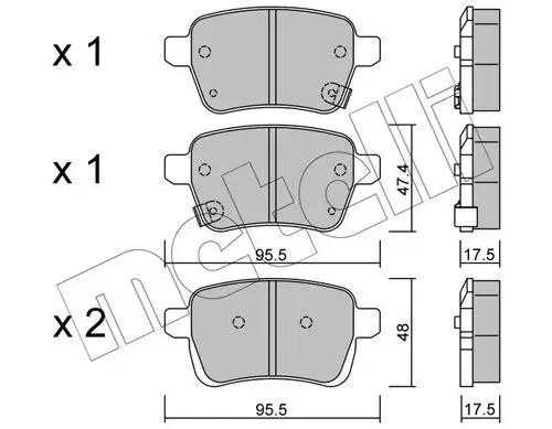 Bremsbelagsatz, Scheibenbremse METELLI 22-1012-0