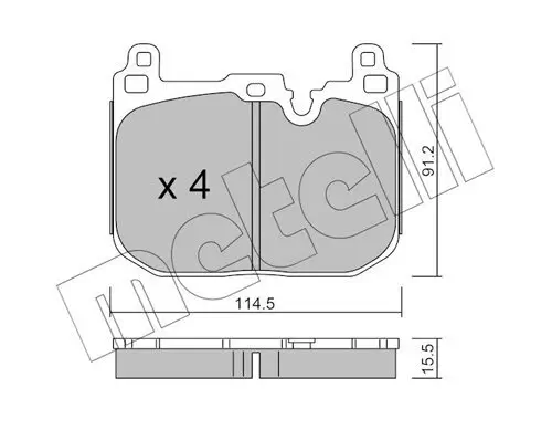 Bremsbelagsatz, Scheibenbremse Vorderachse METELLI 22-1015-4 Bild Bremsbelagsatz, Scheibenbremse Vorderachse METELLI 22-1015-4