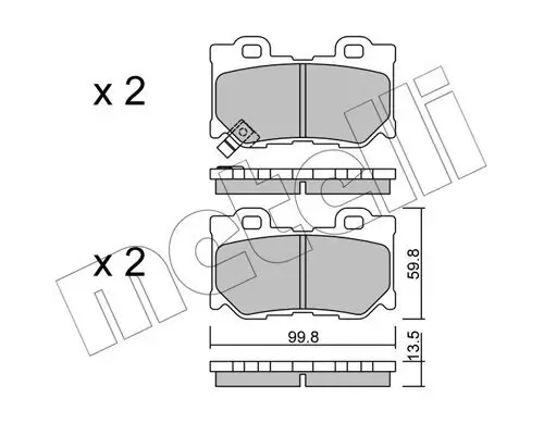 Bremsbelagsatz, Scheibenbremse Hinterachse METELLI 22-1030-0