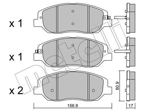 Bremsbelagsatz, Scheibenbremse Vorderachse METELLI 22-1031-0 Bild Bremsbelagsatz, Scheibenbremse Vorderachse METELLI 22-1031-0