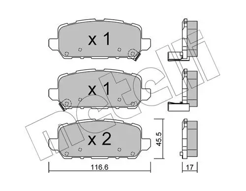 Bremsbelagsatz, Scheibenbremse Hinterachse METELLI 22-1084-0 Bild Bremsbelagsatz, Scheibenbremse Hinterachse METELLI 22-1084-0