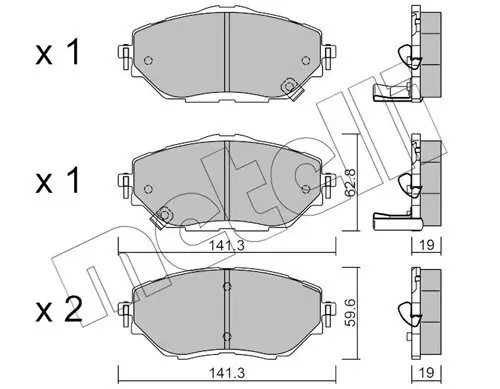 Bremsbelagsatz, Scheibenbremse Vorderachse METELLI 22-1088-0 Bild Bremsbelagsatz, Scheibenbremse Vorderachse METELLI 22-1088-0
