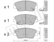 Bremsbelagsatz, Scheibenbremse Vorderachse METELLI 22-1098-0