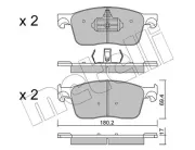 Bremsbelagsatz, Scheibenbremse Vorderachse METELLI 22-1107-0
