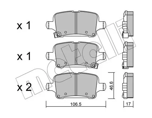 Bremsbelagsatz, Scheibenbremse METELLI 22-1116-0