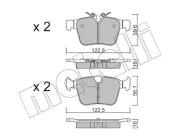 Bremsbelagsatz, Scheibenbremse Hinterachse METELLI 22-1122-0