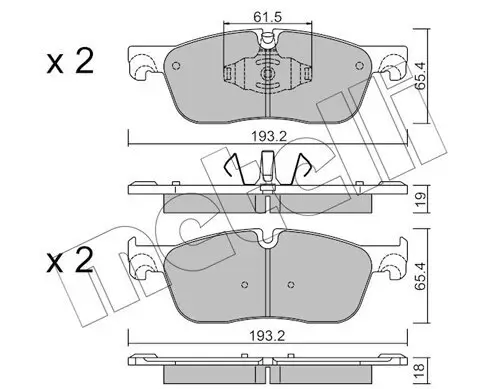 Bremsbelagsatz, Scheibenbremse Vorderachse METELLI 22-1123-0 Bild Bremsbelagsatz, Scheibenbremse Vorderachse METELLI 22-1123-0