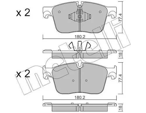 Bremsbelagsatz, Scheibenbremse Vorderachse METELLI 22-1124-0 Bild Bremsbelagsatz, Scheibenbremse Vorderachse METELLI 22-1124-0