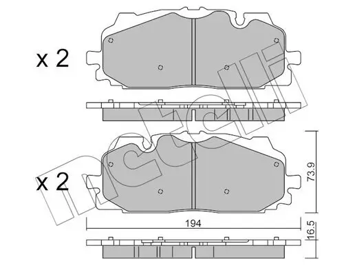 Bremsbelagsatz, Scheibenbremse Vorderachse METELLI 22-1128-0 Bild Bremsbelagsatz, Scheibenbremse Vorderachse METELLI 22-1128-0