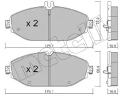 Bremsbelagsatz, Scheibenbremse Vorderachse METELLI 22-1132-0