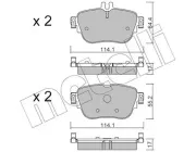 Bremsbelagsatz, Scheibenbremse Hinterachse METELLI 22-1136-0
