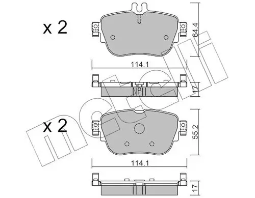 Bremsbelagsatz, Scheibenbremse Hinterachse METELLI 22-1136-0 Bild Bremsbelagsatz, Scheibenbremse Hinterachse METELLI 22-1136-0