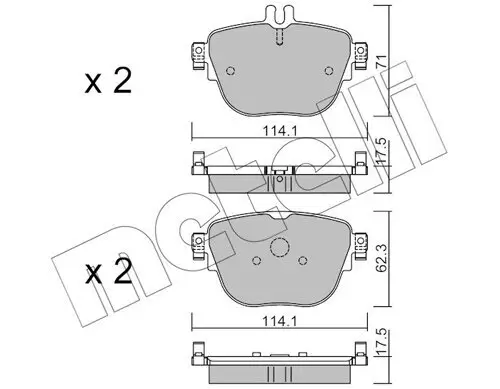 Bremsbelagsatz, Scheibenbremse Hinterachse METELLI 22-1137-0 Bild Bremsbelagsatz, Scheibenbremse Hinterachse METELLI 22-1137-0