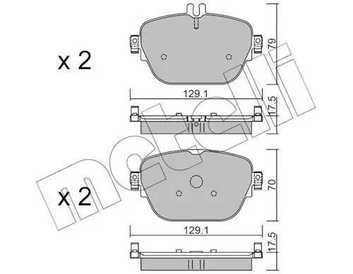 Bremsbelagsatz, Scheibenbremse Hinterachse METELLI 22-1138-0