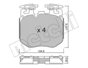 Bremsbelagsatz, Scheibenbremse Vorderachse METELLI 22-1147-0