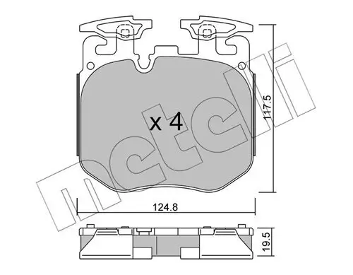 Bremsbelagsatz, Scheibenbremse Vorderachse METELLI 22-1147-0 Bild Bremsbelagsatz, Scheibenbremse Vorderachse METELLI 22-1147-0